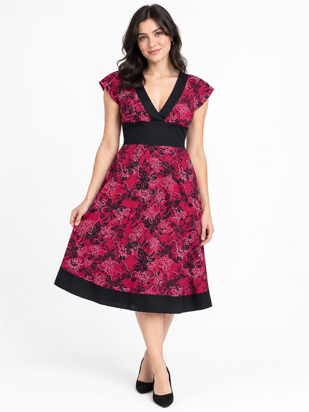$145 Bebe 100% Silk Vintage Floral Patterns Dress